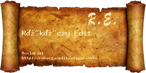 Rákóczy Edit névjegykártya